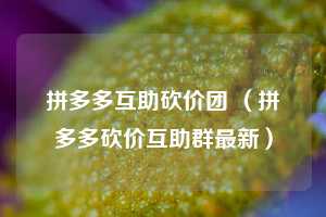 拼多多互助砍价团 （拼多多砍价互助群最新）  第1张